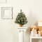 2ft. Pre-Lit Frosted Pine Artificial Christmas Tree with Pinecones, Clear LED Lights